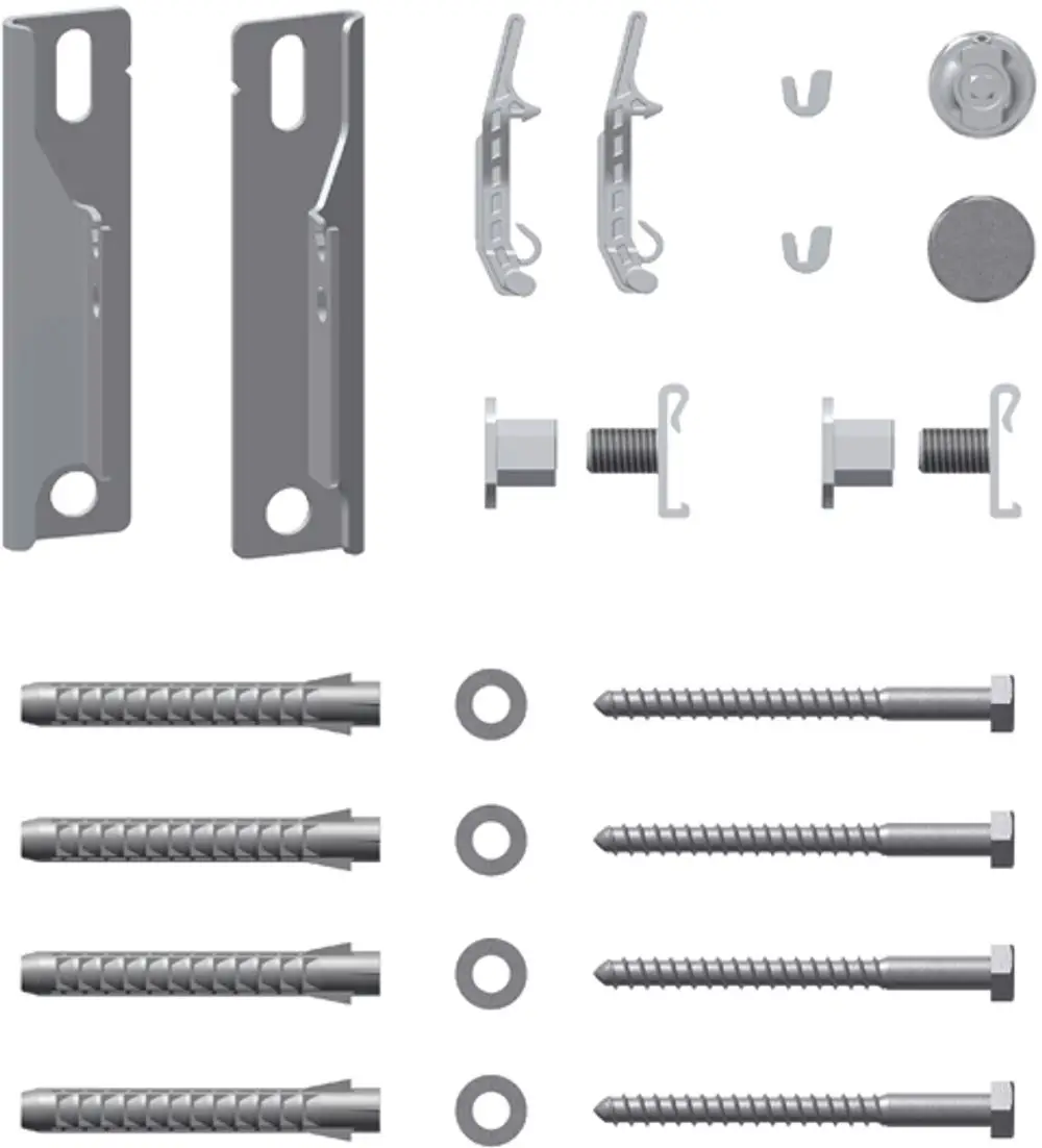 Kermi Befestigungsset Plan-Design, senkrecht (7) weiß, RAL9016, ZB02930001